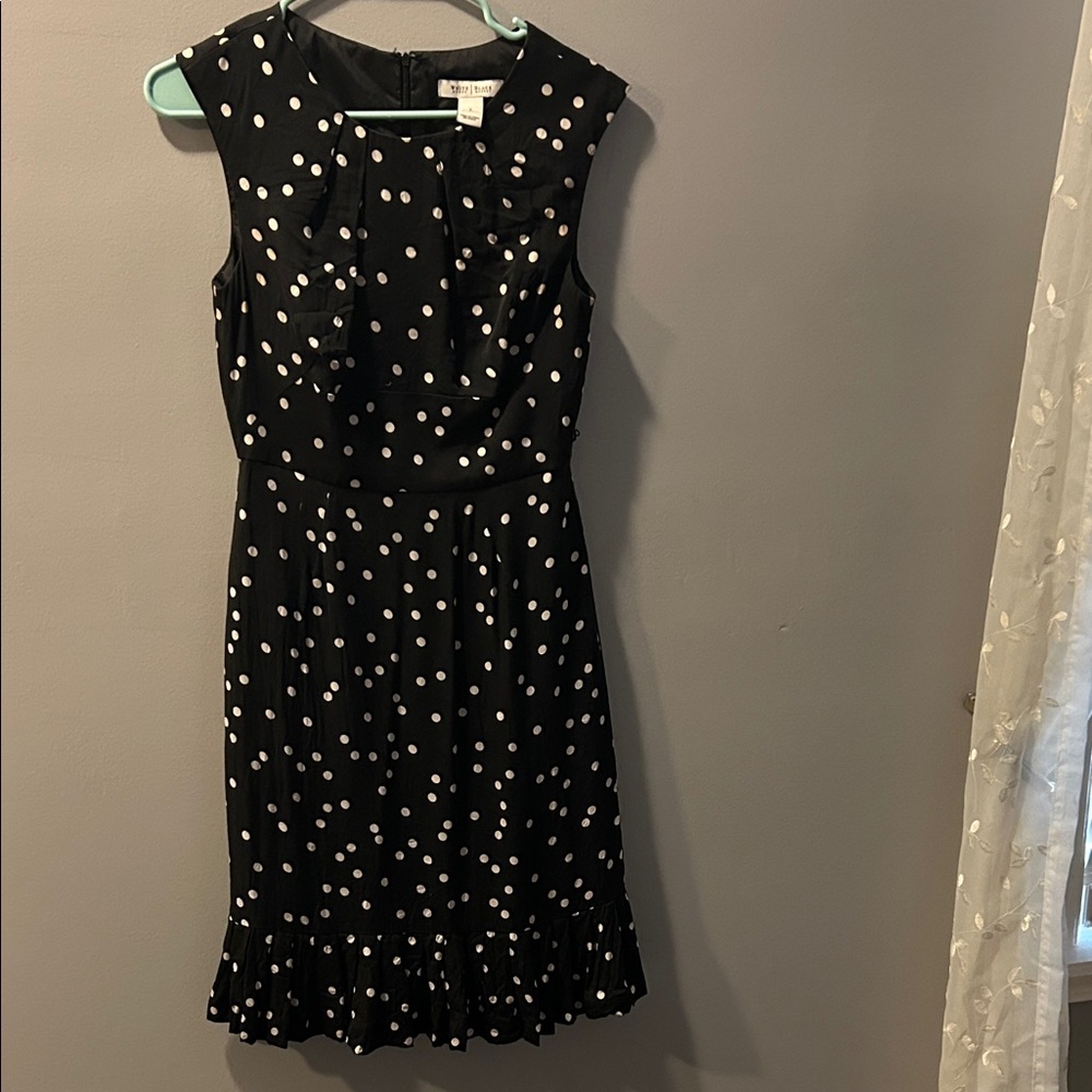 White House Black Market Black Dress with White Dots